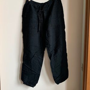 Gap black linen joggers. Side small.